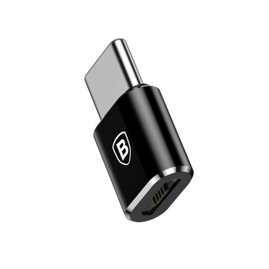 Adaptor OTG Micro-USB la Type-C, 2.4A - Baseus (CAMOTG-01) - Black