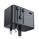 Adaptor pentru Priza 3x Type-C, EU, UK, AUS, US, GaN, PD75W - Acefast (Z1) - Black Adaptor pentru Priza 3x Type-C, EU, UK, AUS, US, GaN, PD75W - Acefast (Z1) - Black
