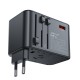 Adaptor pentru Priza 3x Type-C, EU, UK, AUS, US, GaN, PD75W - Acefast (Z1) - Black Adaptor pentru Priza 3x Type-C, EU, UK, AUS, US, GaN, PD75W - Acefast (Z1) - Black