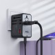 Adaptor pentru Priza 3x Type-C, EU, UK, AUS, US, GaN, PD75W - Acefast (Z1) - Black Adaptor pentru Priza 3x Type-C, EU, UK, AUS, US, GaN, PD75W - Acefast (Z1) - Black