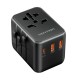 Adaptor pentru Priza EU la US, UK, AUS, Type-C, 2x USB, Fast Charging, 20W - Vention (FJEB0) - Black Adaptor pentru Priza EU la US, UK, AUS, Type-C, 2x USB, Fast Charging, 20W - Vention (FJEB0) - Black