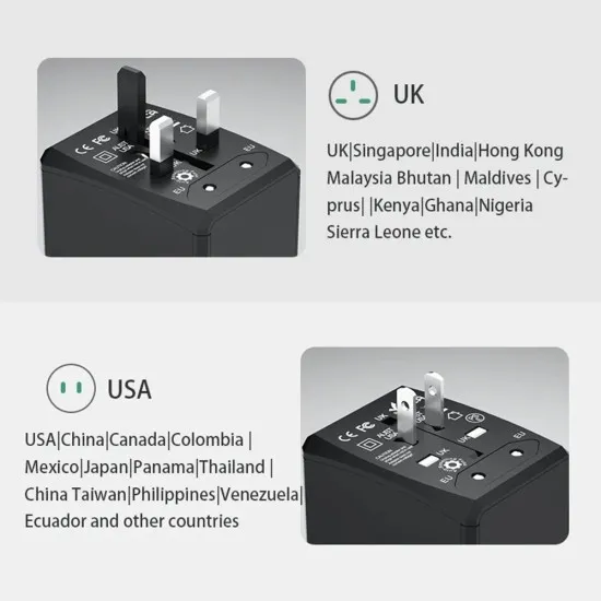 Adaptor pentru Priza PD20W, 2 x USB, 2 x Type-C, EU, UK, AUS, US - Techsuit (HHT203A) - White Adaptor pentru Priza PD20W, 2 x USB, 2 x Type-C, EU, UK, AUS, US - Techsuit (HHT203A) - White