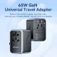 Adaptor Universal Priza EU, UK, AUS, US, 2x USB-C, 2x USB, GaN, 65W, Fast Charging - Vention (FJFB0) - Black Adaptor Universal Priza EU, UK, AUS, US, 2x USB-C, 2x USB, GaN, 65W, Fast Charging - Vention (FJFB0) - Black