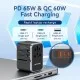Adaptor Universal Priza EU, UK, AUS, US, 2x USB-C, 2x USB, GaN, 65W, Fast Charging - Vention (FJFB0) - Black Adaptor Universal Priza EU, UK, AUS, US, 2x USB-C, 2x USB, GaN, 65W, Fast Charging - Vention (FJFB0) - Black