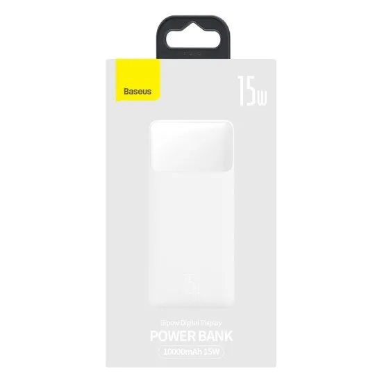 Baterie externa 10000mAh, 15W - Baseus Bipow Digital Display (PPBD050002) - White Baterie externa 10000mAh, 15W - Baseus Bipow Digital Display (PPBD050002) - White