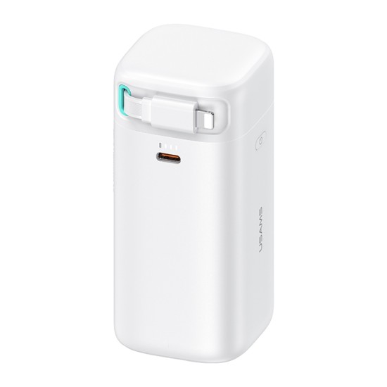 Baterie Externa 18000mAh USB-C PD45W cu Cablu Lightning - Usams (US-CD217) - White