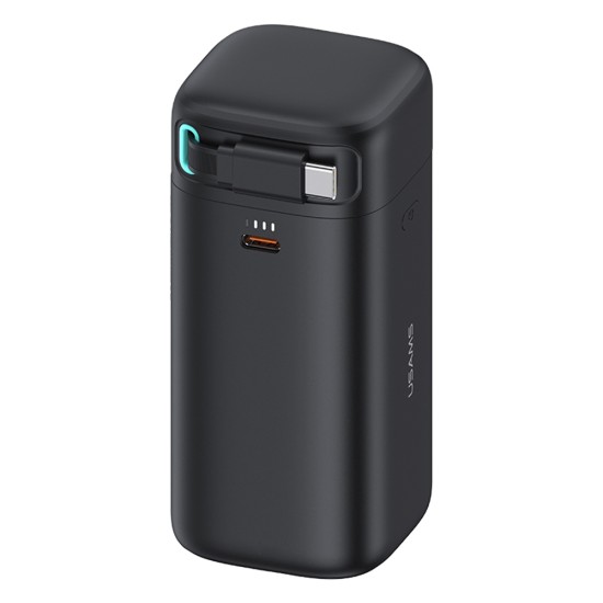 Baterie Externa 18000mAh USB-C PD45W cu Cablu Type-C - Usams (US-CD216) - Black