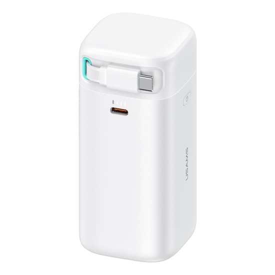 Baterie Externa 18000mAh USB-C PD45W cu Cablu Type-C - Usams (US-CD216) - White