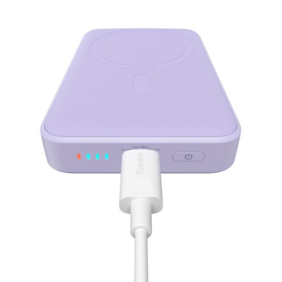 Baterie Externa USB-C, MagSafe, 10000mAh, 20W - Baseus Magnetic Mini (PPCX110105) - Purple