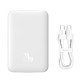 Baterie Externa USB-C, MagSafe, 10000mAh, 20W + Cablu Type-C, 60W, 30cm - Baseus Magnetic Mini (PPCX070002) - White