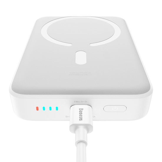 Baterie Externa USB-C, MagSafe, 10000mAh, 30W - Baseus Mini (PPCX110202) - White