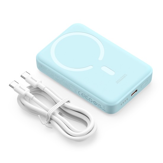 Baterie Externa USB-C, MagSafe, 10000mAh, 30W - Baseus Mini (PPCX110203) - Blue