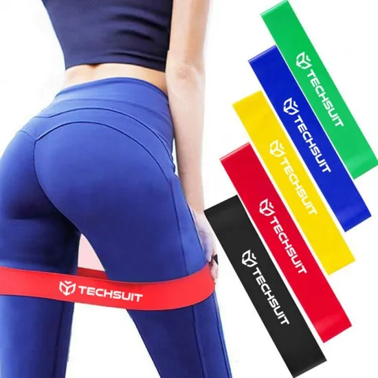 Benzi elastice (set 5) pentru antrenament - Techsuit (TS-01) - Multicolor Benzi elastice (set 5) pentru antrenament - Techsuit (TS-01) - Multicolor