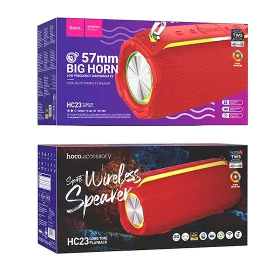 Boxa Fara Fir TF, USB, AUX, FM, BT 5.3, 10W - Hoco Rick Sports (HC23) - Red Boxa Fara Fir TF, USB, AUX, FM, BT 5.3, 10W - Hoco Rick Sports (HC23) - Red