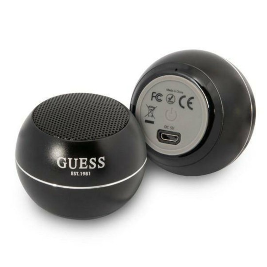 Boxa Portabila Bluetooth 5.0, 3W, 300mAh, 4H -Guess (GUWSALGEK) - Black