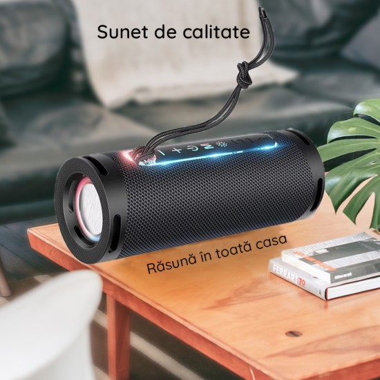 Boxa Portabila Bluetooth 5.1, 2x5W - Hoco Dazzling pulse (HC9) - Blue