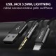 Cablu Adaptor Lightning la USB, Jack - Yesido (YAU18) - Black