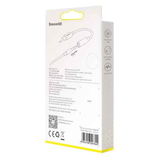 Cablu Adaptor Type-C la Jack - Baseus L54 (CATL54-0G/A10229600117-Z1) - Deep gray