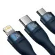 Cablu de Date cu Adaptor USB, Type-C, 100W, 1.2m - Baseus Flash Series 2 (CASS030103) - Blue Cablu de Date cu Adaptor USB, Type-C, 100W, 1.2m - Baseus Flash Series 2 (CASS030103) - Blue