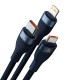Cablu de Date cu Adaptor USB, Type-C, 100W, 1.2m - Baseus Flash Series 2 (CASS030103) - Blue