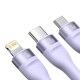 Cablu de Date cu Adaptor USB, Type-C, 100W, 1.2m - Baseus Flash Series 2 (CASS030105) - Purple Cablu de Date cu Adaptor USB, Type-C, 100W, 1.2m - Baseus Flash Series 2 (CASS030105) - Purple