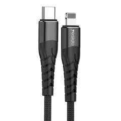 Cablu de Date Type-C la Lightning 18W, 1.2m - Yesido (CA-48) - Black Cablu de Date Type-C la Lightning 18W, 1.2m - Yesido (CA-48) - Black