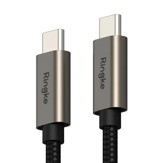 Cablu de Date Type-C la Type-C, 60W, 1m - Ringke - Black Cablu de Date Type-C la Type-C, 60W, 1m - Ringke - Black