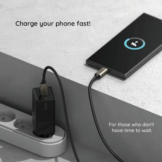 Cablu de Date Type-C la Type-C, 60W, 1m - Ringke - Black Cablu de Date Type-C la Type-C, 60W, 1m - Ringke - Black