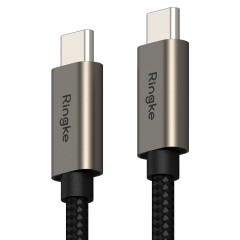 Cablu de Date Type-C la Type-C, 60W, 2m - Ringke - Black Cablu de Date Type-C la Type-C, 60W, 2m - Ringke - Black