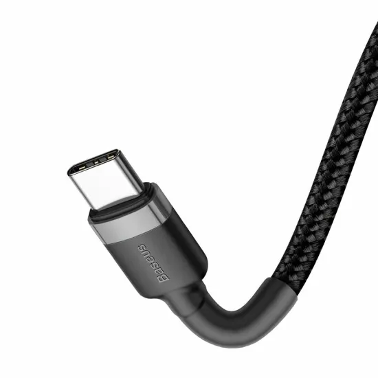 Cablu de Date Type-C la Type-C, 60W, 3A, 2m - Baseus Cafule (CATKLF-HG1) - Gray / Black Cablu de Date Type-C la Type-C, 60W, 3A, 2m - Baseus Cafule (CATKLF-HG1) - Gray / Black