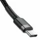 Cablu de Date Type-C la Type-C, 60W, 3A, 2m - Baseus Cafule (CATKLF-HG1) - Gray / Black Cablu de Date Type-C la Type-C, 60W, 3A, 2m - Baseus Cafule (CATKLF-HG1) - Gray / Black