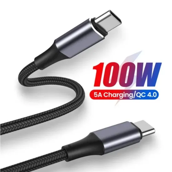 Cablu de date Type-C la Type-C, Super Fast Charging, PD100W, 480Mbps - Techsuit (PCB018) - Black Cablu de date Type-C la Type-C, Super Fast Charging, PD100W, 480Mbps - Techsuit (PCB018) - Black