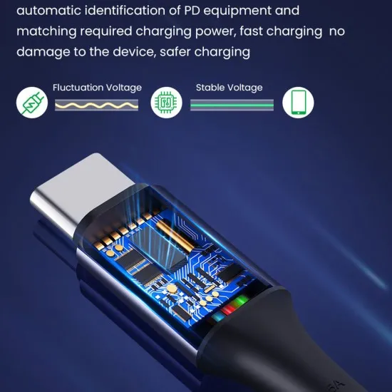 Cablu de date Type-C la Type-C, Super Fast Charging, PD100W, 480Mbps - Techsuit (PCB018) - Black Cablu de date Type-C la Type-C, Super Fast Charging, PD100W, 480Mbps - Techsuit (PCB018) - Black