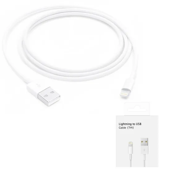 Cablu de Date USB-A la Lightning, 1m - Apple A1480 (MXLY2ZM/A) - White (Blister Packing) Cablu de Date USB-A la Lightning, 1m - Apple A1480 (MXLY2ZM/A) - White (Blister Packing)