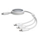 Cablu de Date USB-C la Type-C, Lightning, Micro-USB, 100W, 1.1m - Baseus Free 2 Draw (P10368700211-03) - Moon White