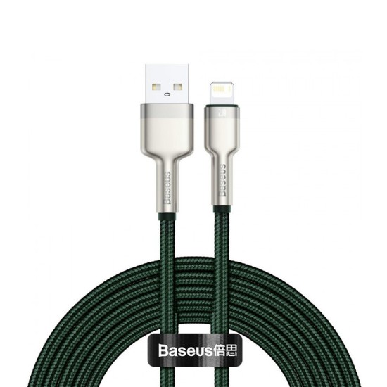 Cablu de Date USB la Lightning 2.4A, 2m - Baseus Cafule (CALJK-B06) - Green