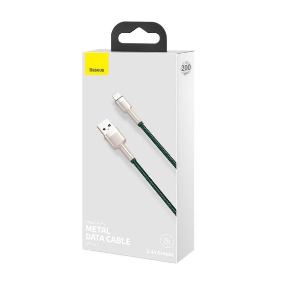 Cablu de Date USB la Lightning 2.4A, 2m - Baseus Cafule (CALJK-B06) - Green