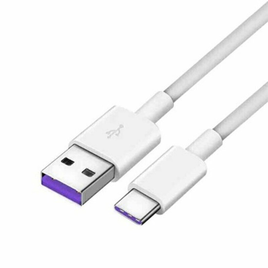 Cablu de Date USB la Type-C Fast Charge 5A, 480Mbps, 1m - Huawei AP71 (HL-1289) - White (Bulk Packing)