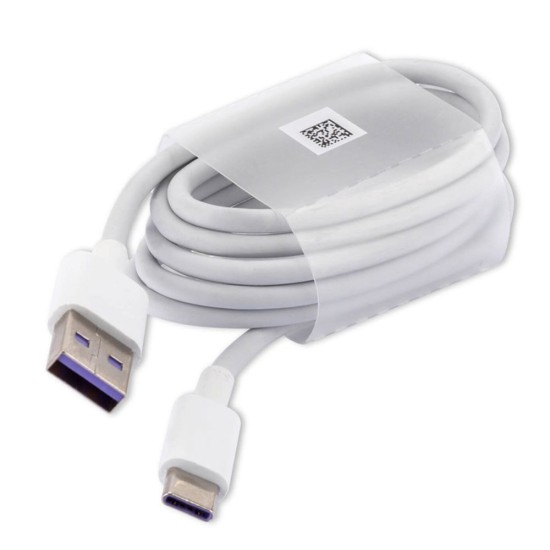 Cablu de Date USB la Type-C Fast Charge 5A, 480Mbps, 1m - Huawei AP71 (HL-1289) - White (Bulk Packing)