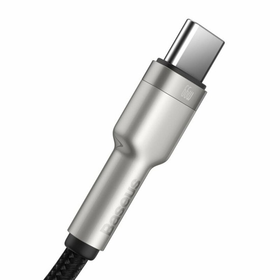 Cablu de Date USB la Type-C Fast Charging, 66W, 6A, 1m - Baseus Cafule Series Metal (CAKF000101) - Black