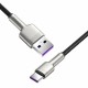 Cablu de Date USB la Type-C Fast Charging, 66W, 6A, 1m - Baseus Cafule Series Metal (CAKF000101) - Black