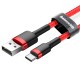 Cablu de Date USB Type-C, 3A, 0.5m - Baseus Cafule (CATKLF-A09) - Red