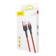 Cablu de Date USB Type-C, 3A, 0.5m - Baseus Cafule (CATKLF-A09) - Red