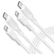 Cablu de Incarcare Type-C la Lightning 1m - Spigen Durasync (set 2) - White Cablu de Incarcare Type-C la Lightning 1m - Spigen Durasync (set 2) - White