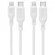 Cablu de Incarcare Type-C la Lightning 1m - Spigen Durasync (set 2) - White Cablu de Incarcare Type-C la Lightning 1m - Spigen Durasync (set 2) - White