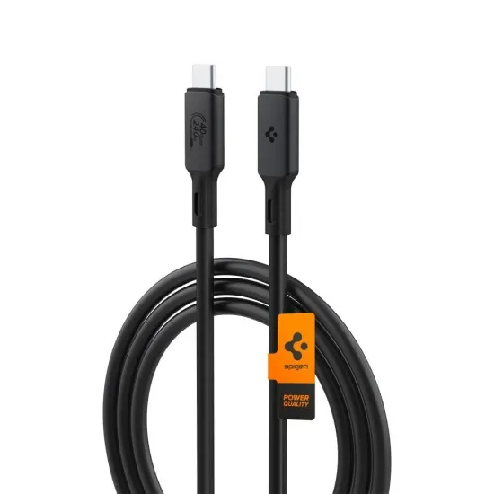 Cablu de Incarcare Type-C la Type-C, 1.2m- Spigen Arcwire (PB2203) - Black Cablu de Incarcare Type-C la Type-C, 1.2m- Spigen Arcwire (PB2203) - Black