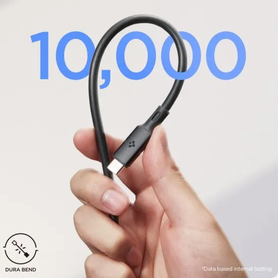Cablu de Incarcare Type-C la Type-C, 1.2m- Spigen Arcwire (PB2203) - Black Cablu de Incarcare Type-C la Type-C, 1.2m- Spigen Arcwire (PB2203) - Black