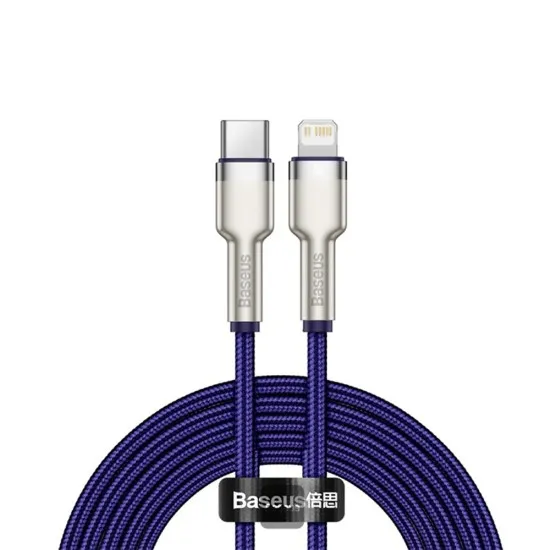 Cablu Type-C la Lightning 20W, 2m - Baseus Cafule Series (CATLJK-B05) - Purple Cablu Type-C la Lightning 20W, 2m - Baseus Cafule Series (CATLJK-B05) - Purple