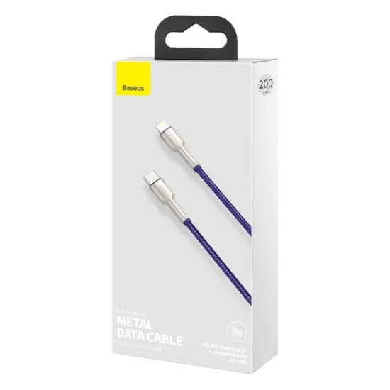 Cablu Type-C la Lightning 20W, 2m - Baseus Cafule Series (CATLJK-B05) - Purple Cablu Type-C la Lightning 20W, 2m - Baseus Cafule Series (CATLJK-B05) - Purple