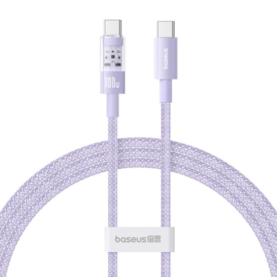 Cablu USB-C la Type-C, Super Fast Charging 100W, 1m - Baseus Gem (P10373000511-00) - Nebula Purple